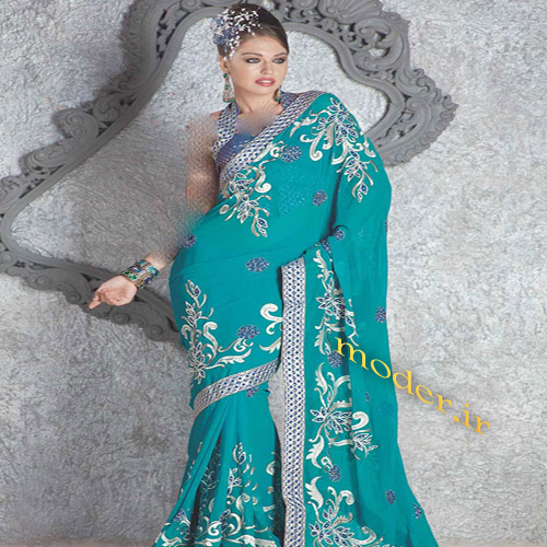 مدل بسیار زیبا لباس مجلسی هندی به رنگ سبز